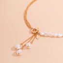 Asymmetrical temperament shaped imitation pearl tassel necklace wholesalepicture10