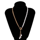 Asymmetrical temperament shaped imitation pearl tassel necklace wholesalepicture11
