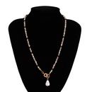 Elegant Shaped Imitation Pearl Tassel Pendant Necklace Womens Simple Contrast Color Bead Necklace Ornamentpicture9