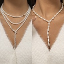 retro water drop pearl tassel necklace stacking clavicle necklacepicture11