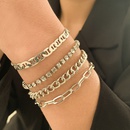 Retro simple metal cross chain bracelet hip hop inlaid rhinestone claw chain diamond braceletpicture9