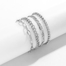 Retro simple metal cross chain bracelet hip hop inlaid rhinestone claw chain diamond braceletpicture10