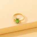 European and American crossborder new personalized cartoon green zircon frog ringpicture5