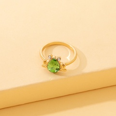 European and American cross-border new personalized cartoon green zircon frog ring