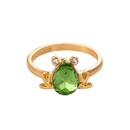 European and American crossborder new personalized cartoon green zircon frog ringpicture9