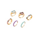 Europe and America Cross Border New Personalized Fashion Ins Style HeartShaped Color Matching Ring Simple Oil Drop Peach Heart Ring 6Piece Set for Womenpicture9