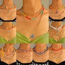 new fashion soft pottery flower necklace personality stitching color chain multilayer necklacepicture42