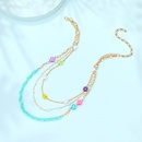 new fashion soft pottery flower necklace personality stitching color chain multilayer necklacepicture44
