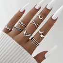 Foreign Trade CrossBorder Popular Ornament Fashion Retro Hollow Star Moon Olive Branch Geometric Ring EightPiece Setpicture6