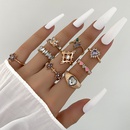 Foreign trade fashion trend pink butterfly purple rhinestone grape flower geometric ring ninepiece setpicture8