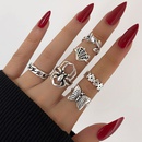 European and American Foreign Trade Female Accessories Personality Trend Spider Web Butterfly Flower Geometric Fashion Retro Ring SixPiece Setpicture9