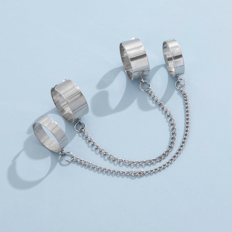 European and American punk plain tassel chain fashion trend onepiece ring twopiece set