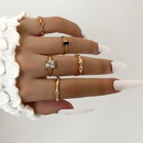 European and American crossborder retro diamondstudded black dripping twisted twist ring fivepiece setpicture7
