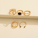 Crossborder foreign trade retro black sixsided geometric dripping hollow ring fivepiece setpicture9