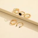 Crossborder foreign trade retro black sixsided geometric dripping hollow ring fivepiece setpicture10