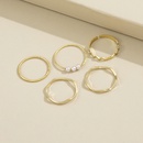 crossborder fashion simple wave pearl retro wild joint ring fivepiece setpicture8