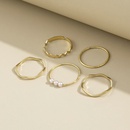 crossborder fashion simple wave pearl retro wild joint ring fivepiece setpicture9