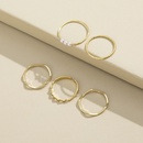 crossborder fashion simple wave pearl retro wild joint ring fivepiece setpicture10