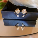 Korean Pearl Flower Diamond Earrings Retro Personality Stud Earrings Wholesalepicture7