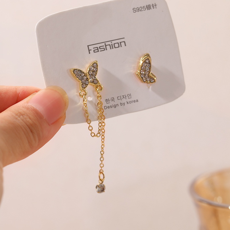 Geometric Dongdaemun Womens Wheat HighEnd Gold Independent Packaging Pearl Tassel Petal Earrings