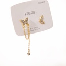 Geometric Dongdaemun Womens Wheat HighEnd Gold Independent Packaging Pearl Tassel Petal Earringspicture8