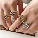 Amazon CrossBorder European and American Personalized Vintage Engraving Snake Ring for Women Simple Lettering Antique Silver Ring Ornament Wholesalepicture6