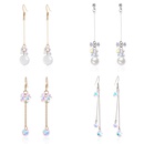 Korean fashion simple long opal earrings bow zircon earringspicture7