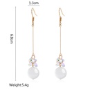 Korean fashion simple long opal earrings bow zircon earringspicture9