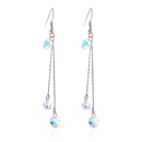 Korean fashion simple long opal earrings bow zircon earringspicture11
