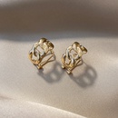 Retro Golden Chain Style Cold Wind Winding Hollow Stud Earrings 925 Silver Needle Korean Dongdaemun Earrings High Sensepicture7