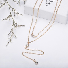 Europe and America Cross Border Hot-Selling Ornament Personality Trend Summer Sexy Necklace Shiny Diamond Tassel Women's Necklace Clavicle Chain