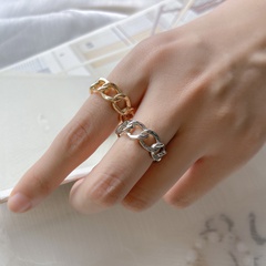 Open Ring Adjustable Hollow Metal Cold Wind Chain Simple Twist Ring
