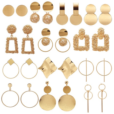 European and American retro geometric earrings big circle earrings wholesale NHPF477168's discount tags