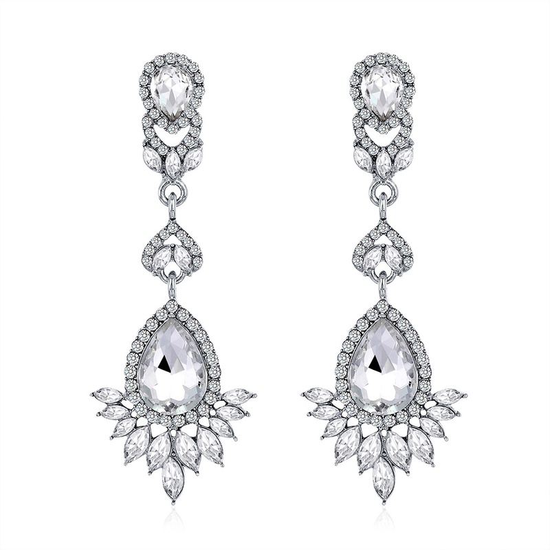 Fashion retro water drop earrings crystal earrings jewelry