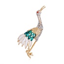 fashion new crane corsage dripping oil full diamond corsage brooch pin wholesalepicture7