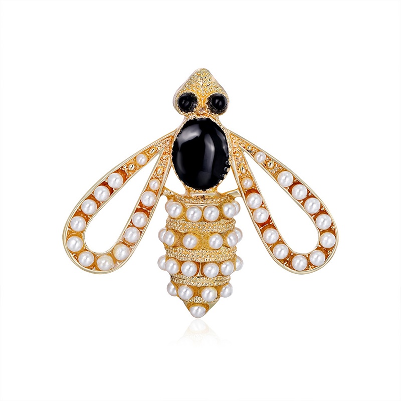 New fashion insect bee brooch diamondstudded pearl brooch clothing accessories