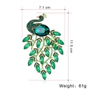European and American Retro Green Peacock Corsage Alloy DiamondEmbedded Animal Pin Danrun New Arrival Brooch in Stock Wholesalepicture8