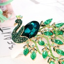 European and American Retro Green Peacock Corsage Alloy DiamondEmbedded Animal Pin Danrun New Arrival Brooch in Stock Wholesalepicture10