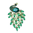 European and American Retro Green Peacock Corsage Alloy DiamondEmbedded Animal Pin Danrun New Arrival Brooch in Stock Wholesalepicture11