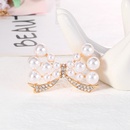 New simple fashion diamondstudded pearl bow brooch clothing accessories wholesalepicture9