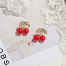 Sterling Silver Needle Japanese and Korean Sweet Simulation Cherry Earrings Hot Sale Graceful and Cute Fruit Earrings Earrings for Women Wholesalepicture7