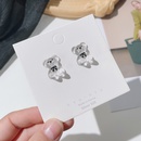 Sterling Silver Needle Korean Style Ins Style Graceful and Cute Bear Ear Studs Fashionable Temperament Autumn and Winter New AllMatching Earrings for Womenpicture10