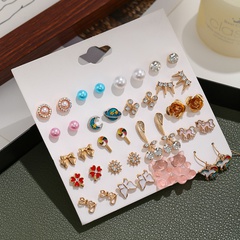 Korean fashion 20 pairs of earrings set unicorn butterfly earrings wholesale