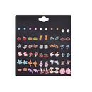 cute children 30 pairs of earrings set new fashion pearl crown butterfly earrings wholesalepicture10
