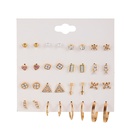 CrossBorder European and American 16 Pairs Earings Set Gold Ear Ring Pearl Rhinestone Love Triangle Earrings Factory Wholesalepicture10