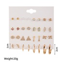CrossBorder European and American 16 Pairs Earings Set Gold Ear Ring Pearl Rhinestone Love Triangle Earrings Factory Wholesalepicture11