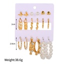 Korean fashion butterfly love 9 pairs of earrings set pearl rhinestone golden geometric earrings wholesalepicture11