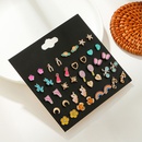 New fashion jewelry earring set 20 pairs of square imitation zircon earrings wholesalepicture8