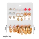 heart imitation pearl earrings 9 pairs of creative personality earrings set wholesalepicture11