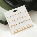 Korean fashion pearl rhinestone earrings small daisy LOVE star geometric earrings set wholesalepicture8